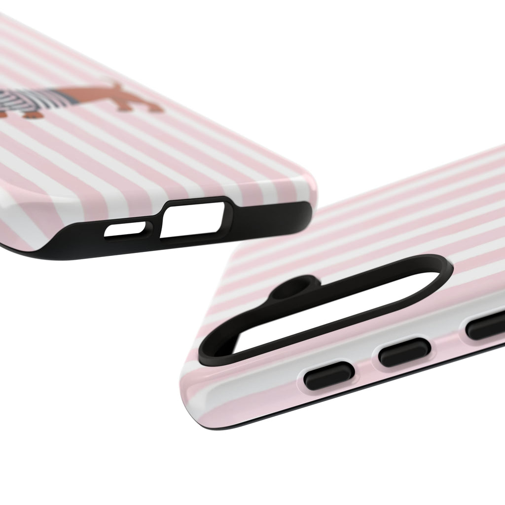 Dachshund in Breton Stripe Phone Case | French Dog Lover Gift