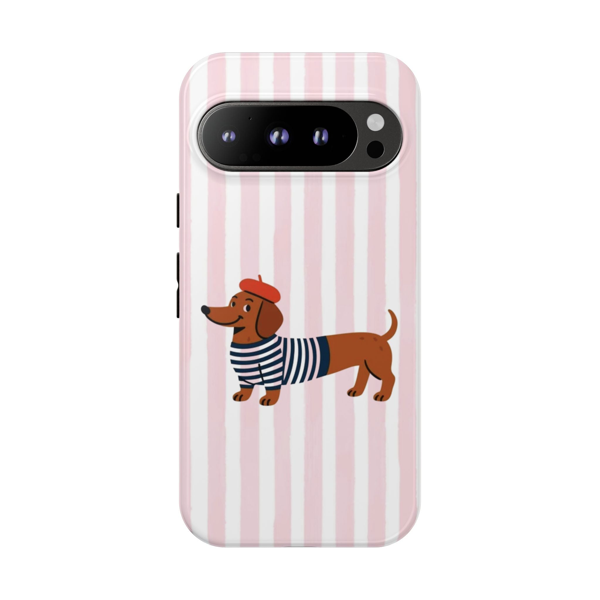 Dachshund in Breton Stripe Phone Case | French Dog Lover Gift