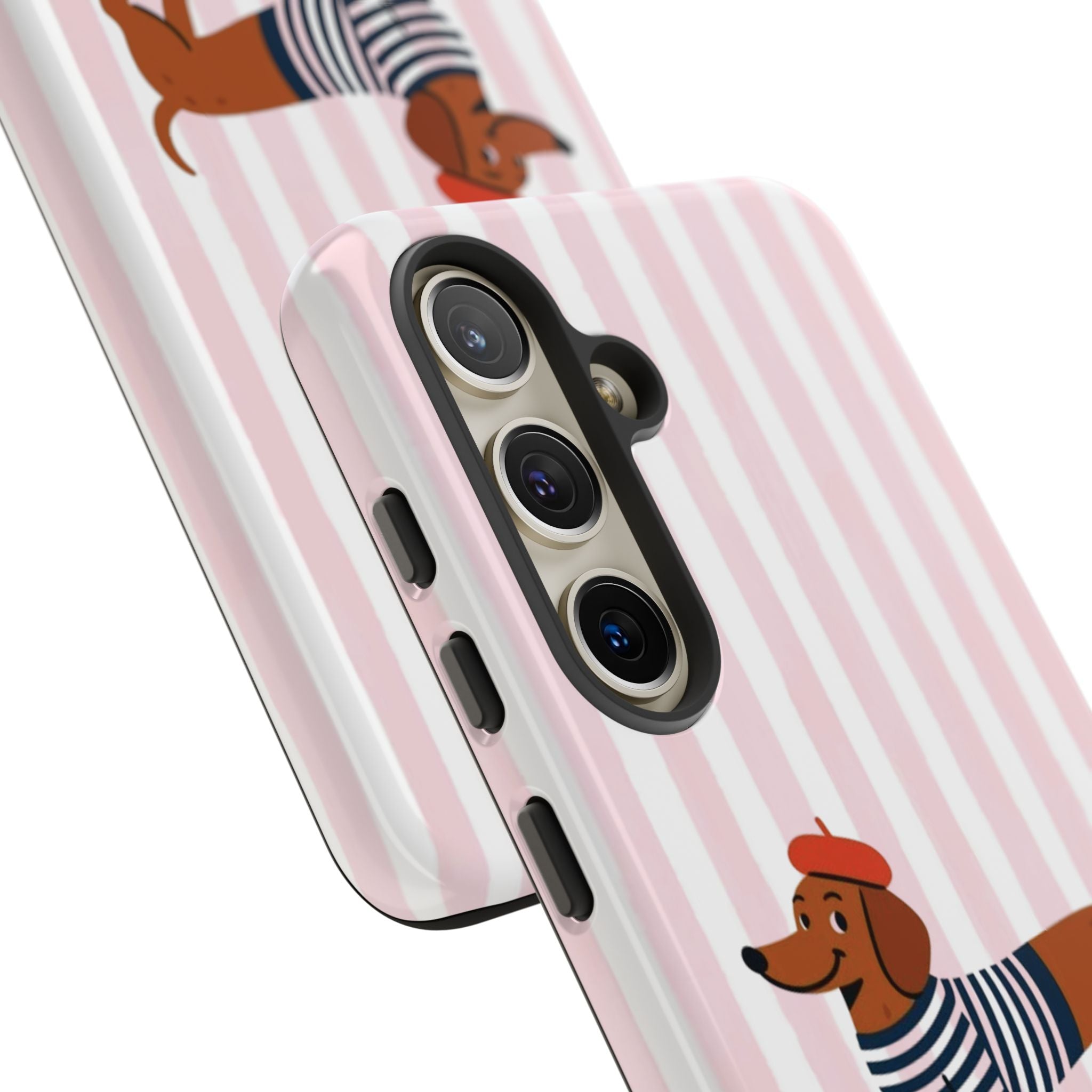 Dachshund in Breton Stripe Phone Case | French Dog Lover Gift