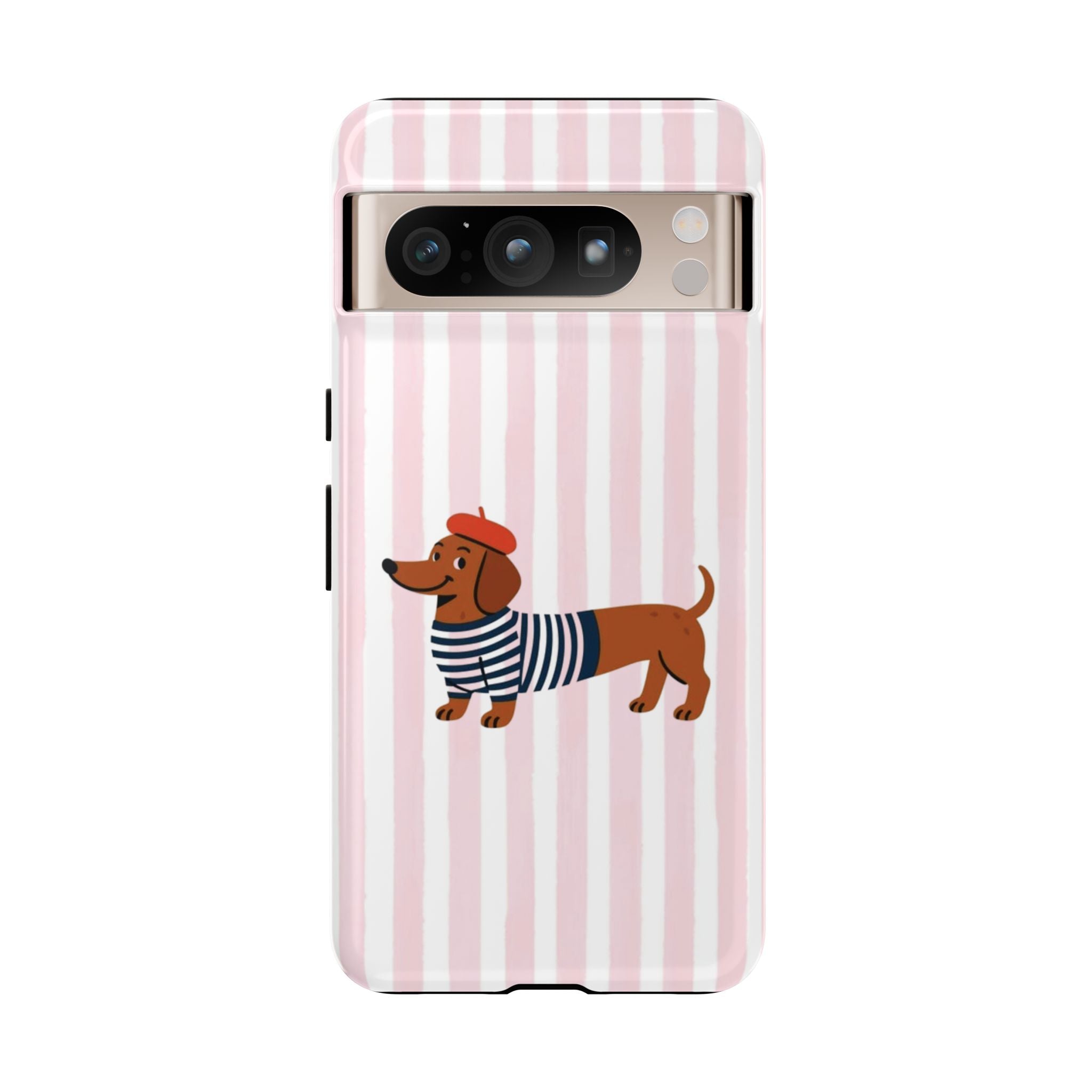 Dachshund in Breton Stripe Phone Case | French Dog Lover Gift