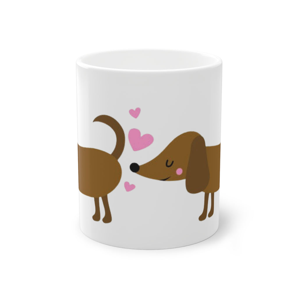 Dachshund Love Mug — Cute Wiener Dog Coffee Cup with Hearts