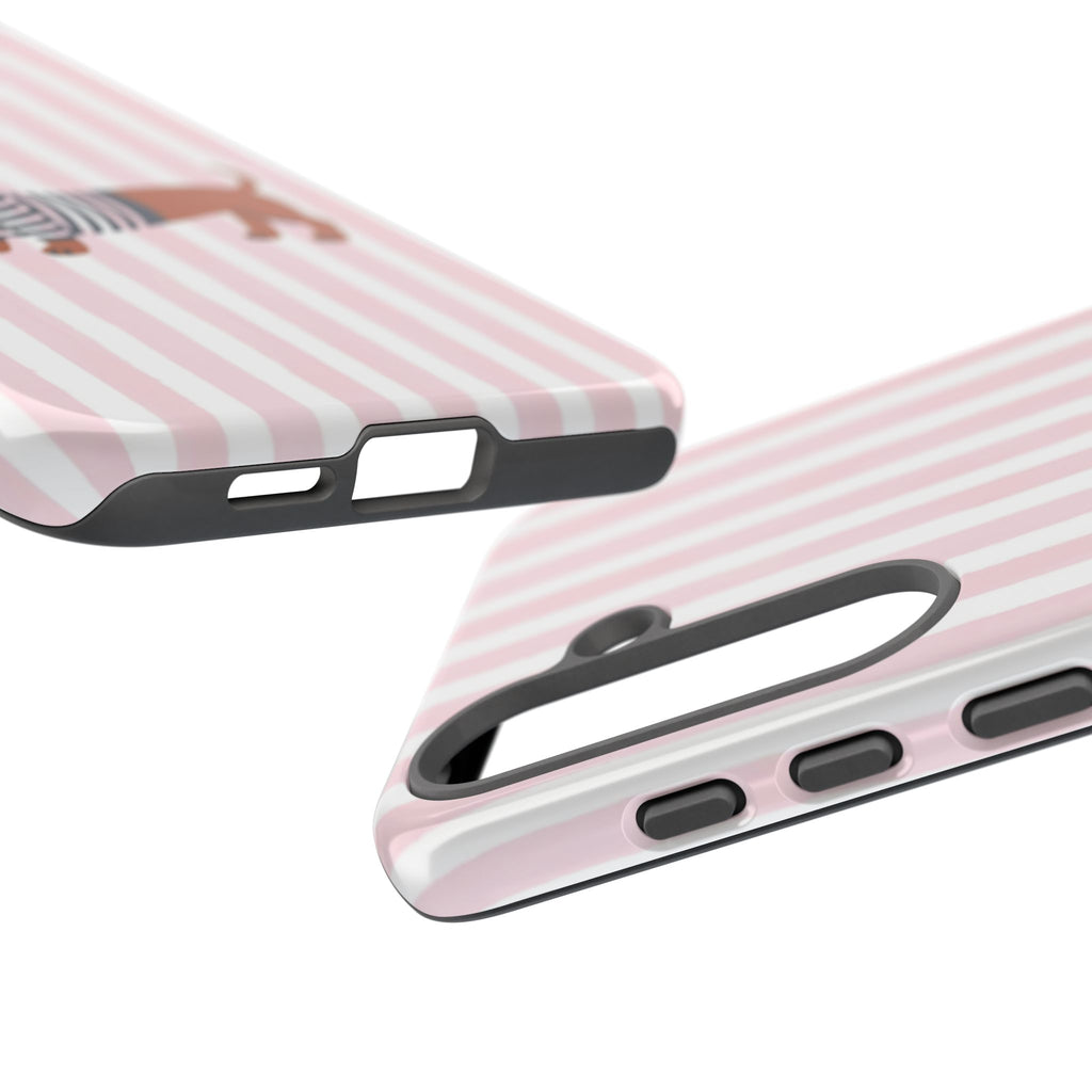 Dachshund in Breton Stripe Phone Case | French Dog Lover Gift