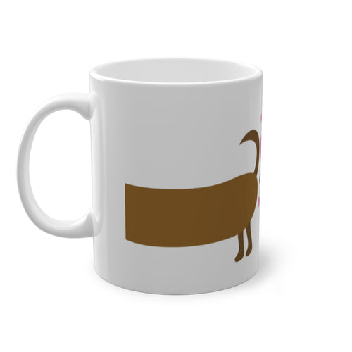 Dachshund Love Mug — Cute Wiener Dog Coffee Cup with Hearts