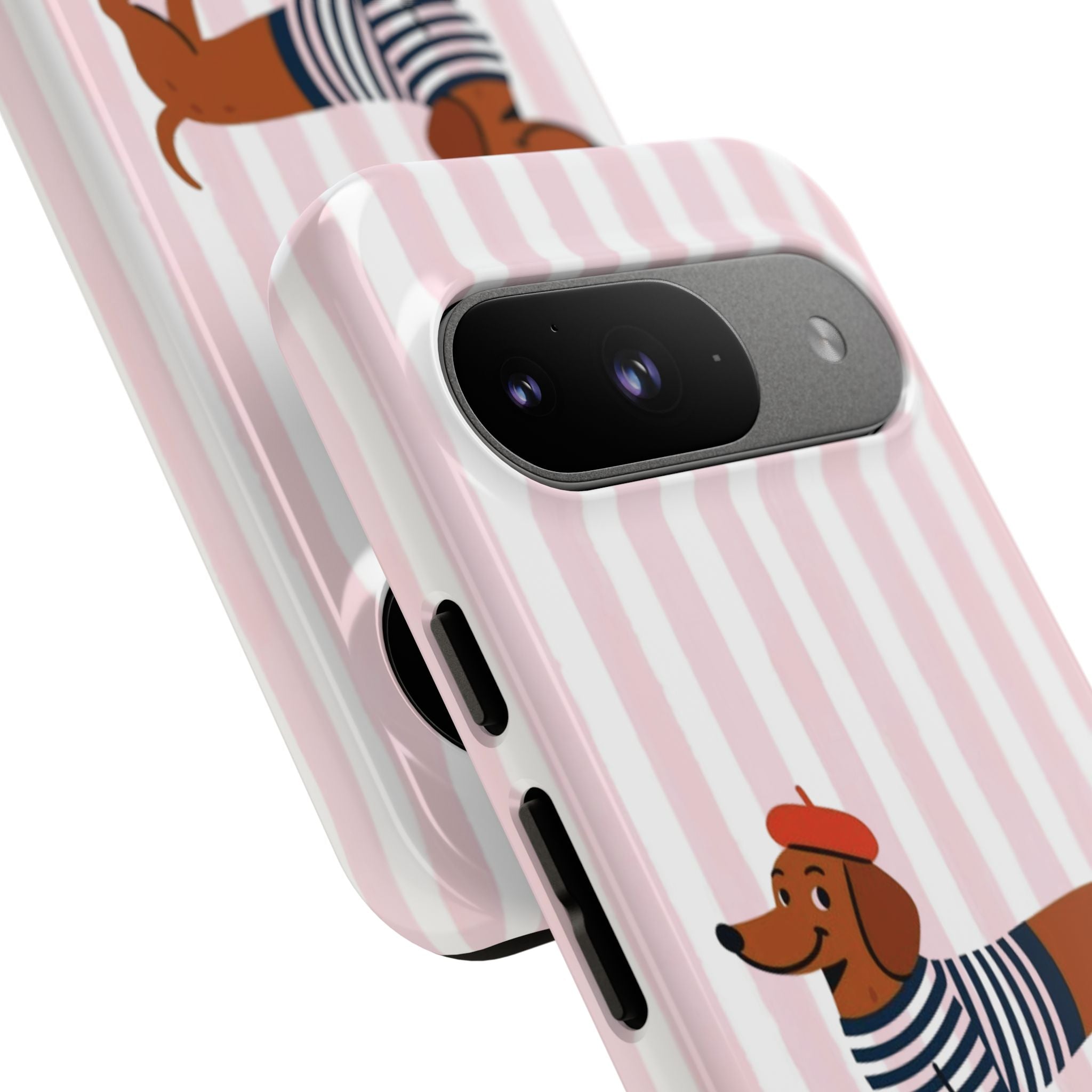 Dachshund in Breton Stripe Phone Case | French Dog Lover Gift