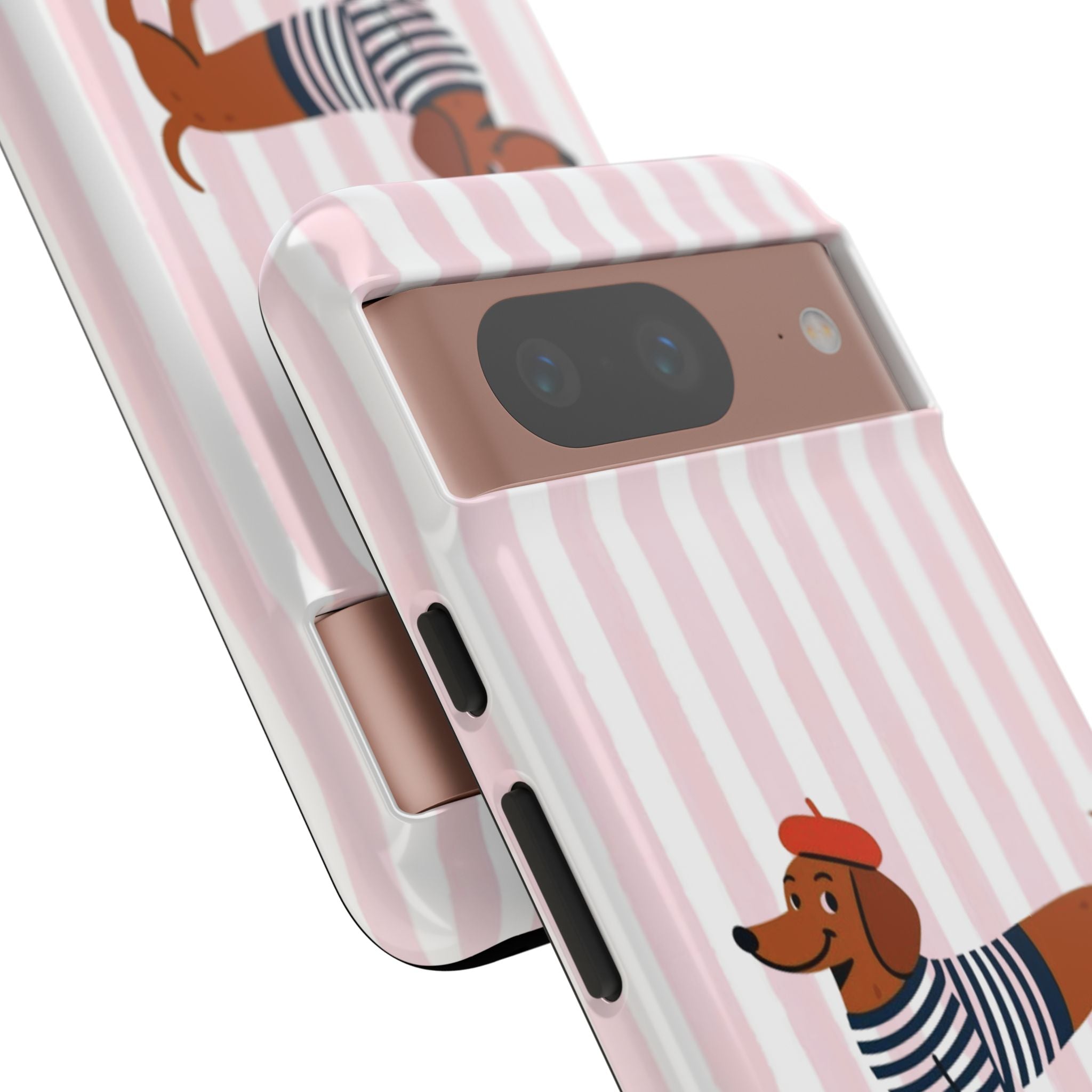 Dachshund in Breton Stripe Phone Case | French Dog Lover Gift