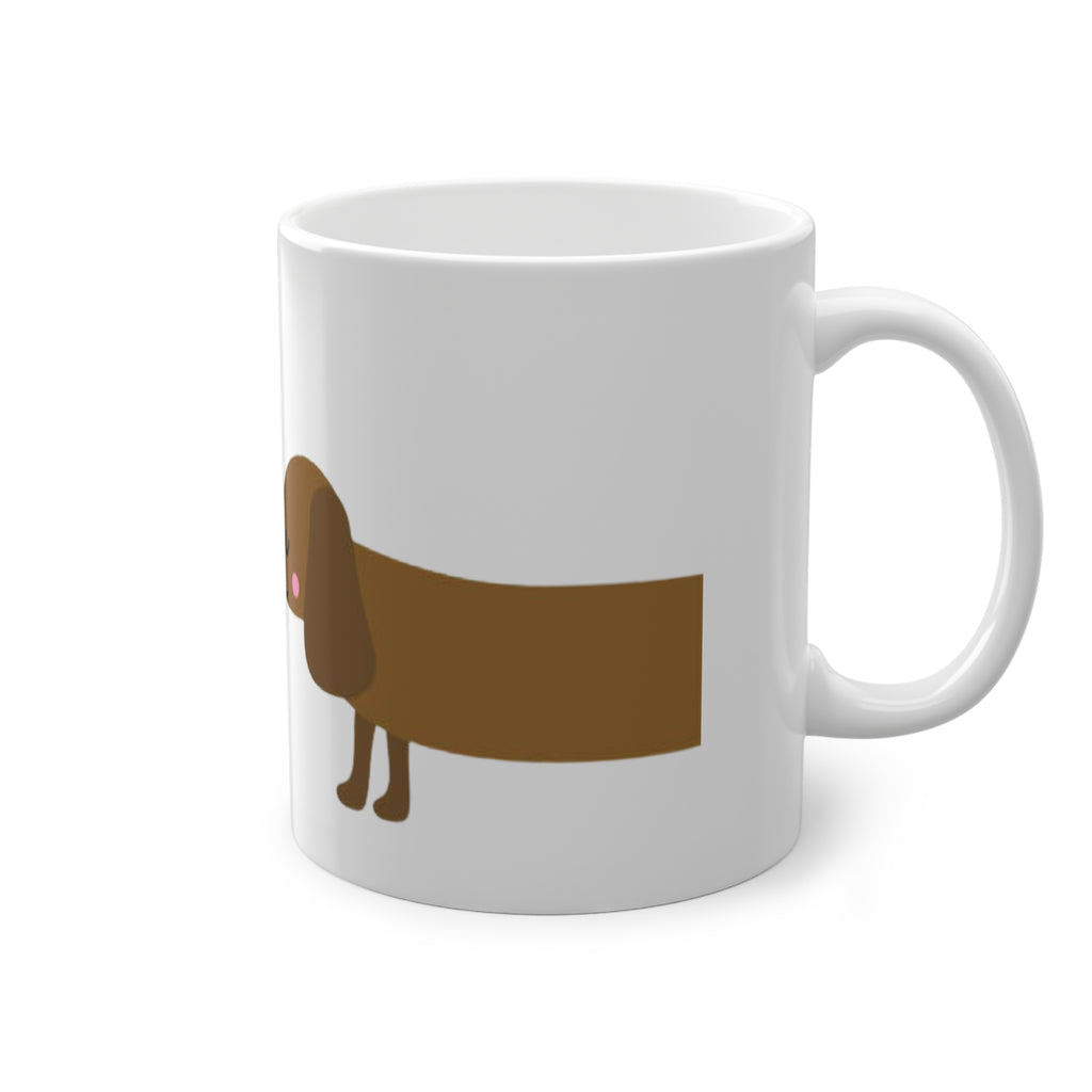 Dachshund Love Mug — Cute Wiener Dog Coffee Cup with Hearts