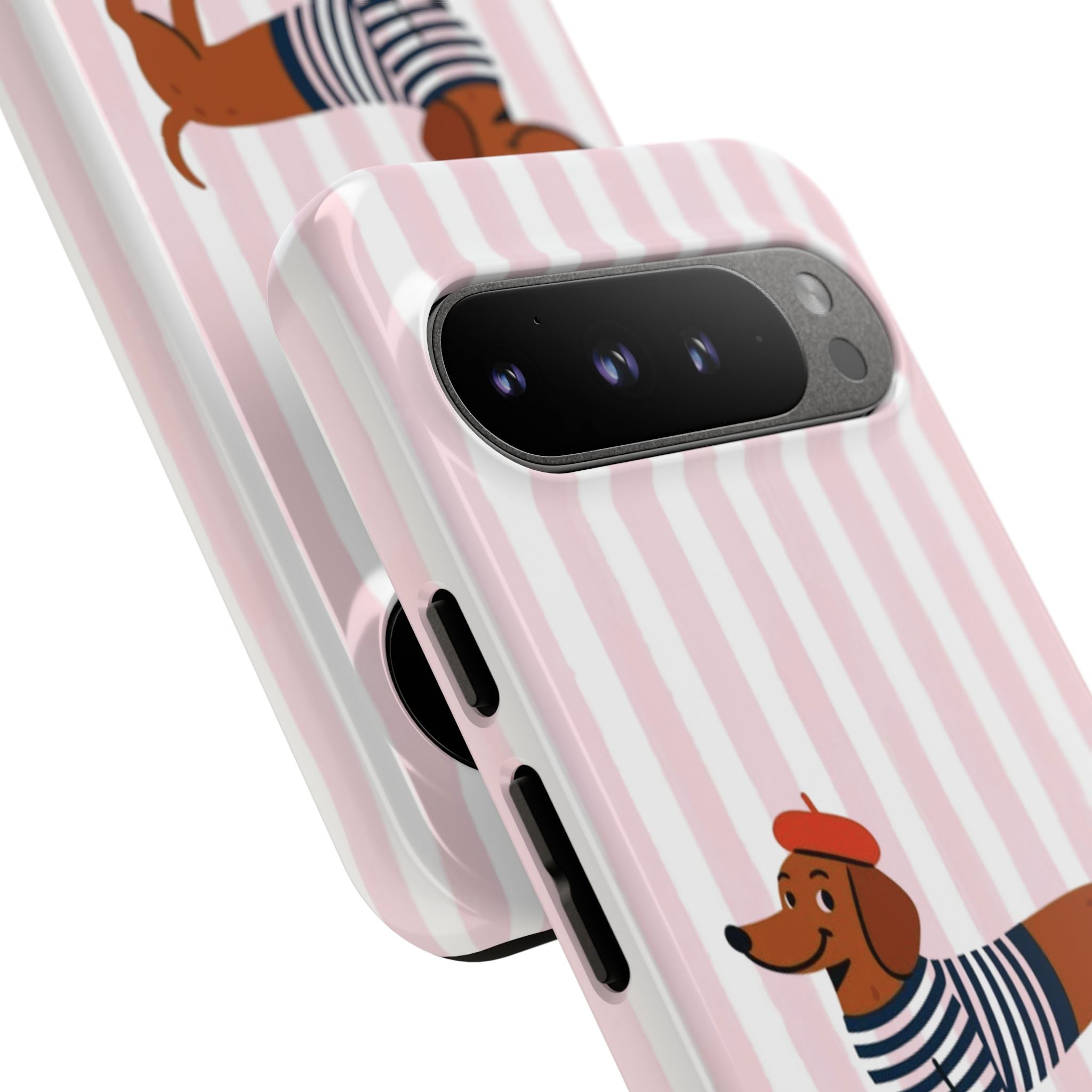 Dachshund in Breton Stripe Phone Case | French Dog Lover Gift
