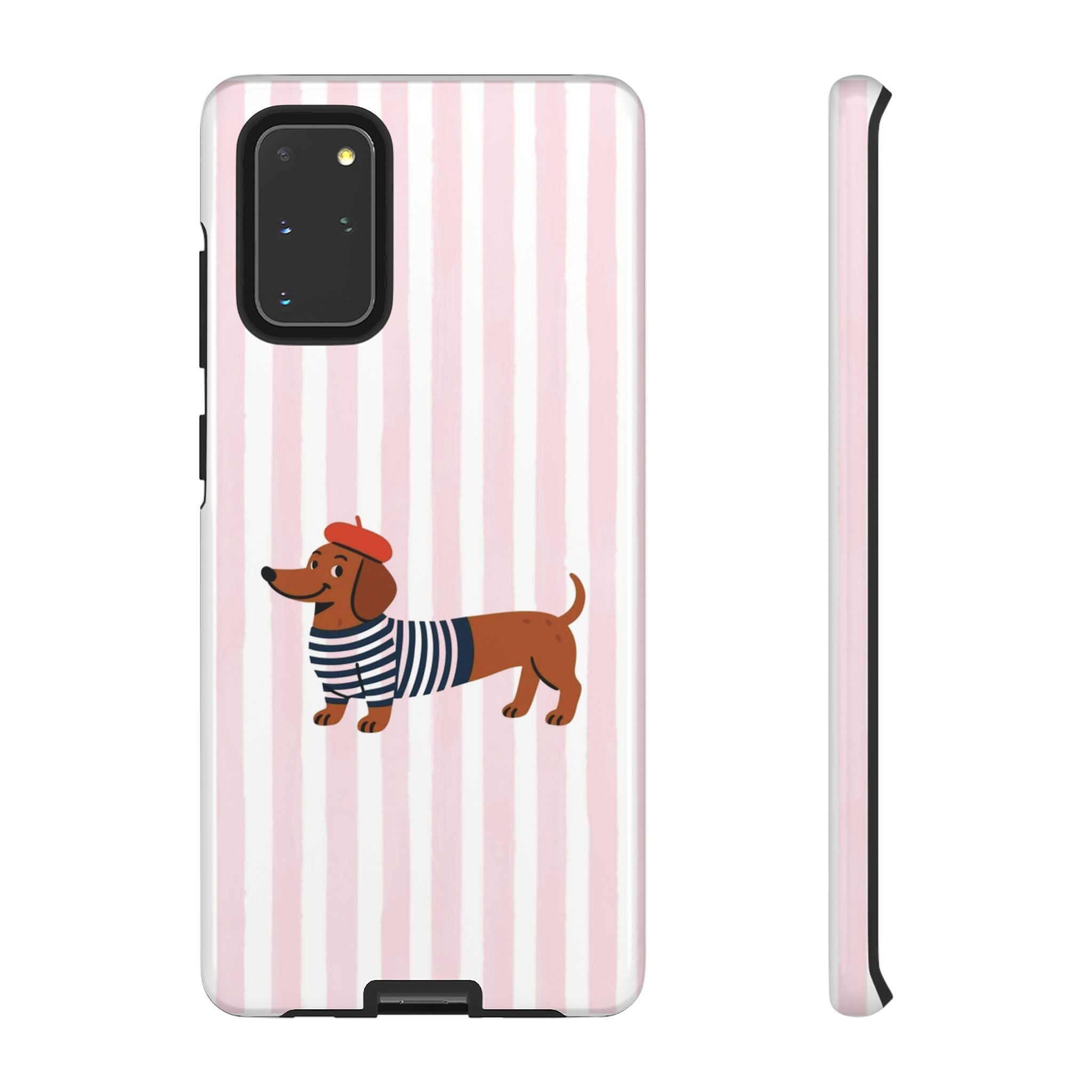 Dachshund in Breton Stripe Phone Case | French Dog Lover Gift
