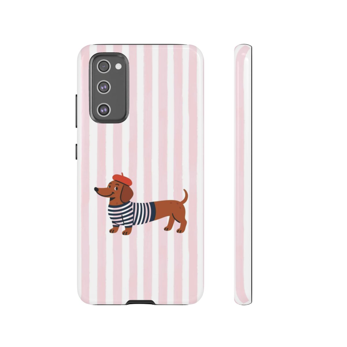 Dachshund in Breton Stripe Phone Case | French Dog Lover Gift